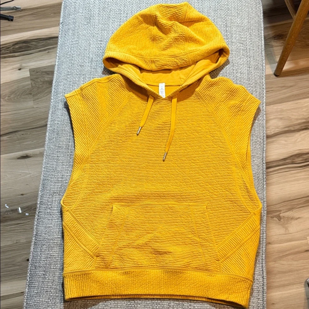 Lululemon Easy Going Sleeveless Hoodie Heathered Honey‎ Lemon sz6